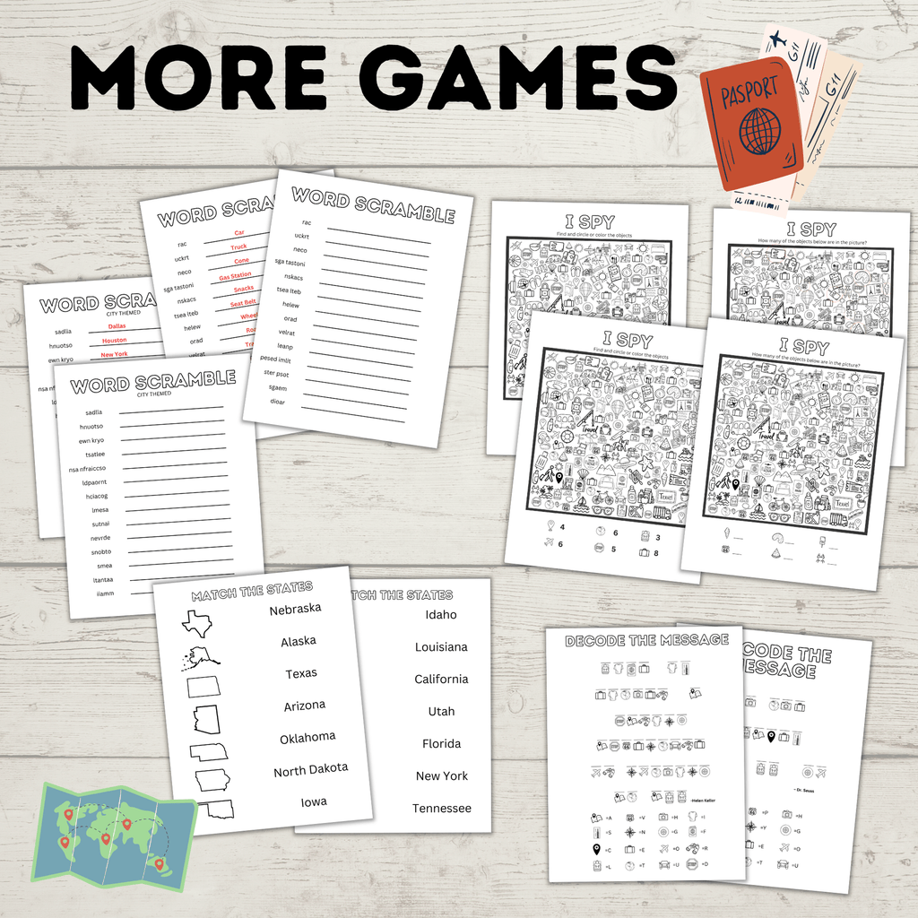 Ultimate Travel Bundle for Kids and Family | Travel Games | Travel Activities | Travel Printables | Family Travel | Kids Games