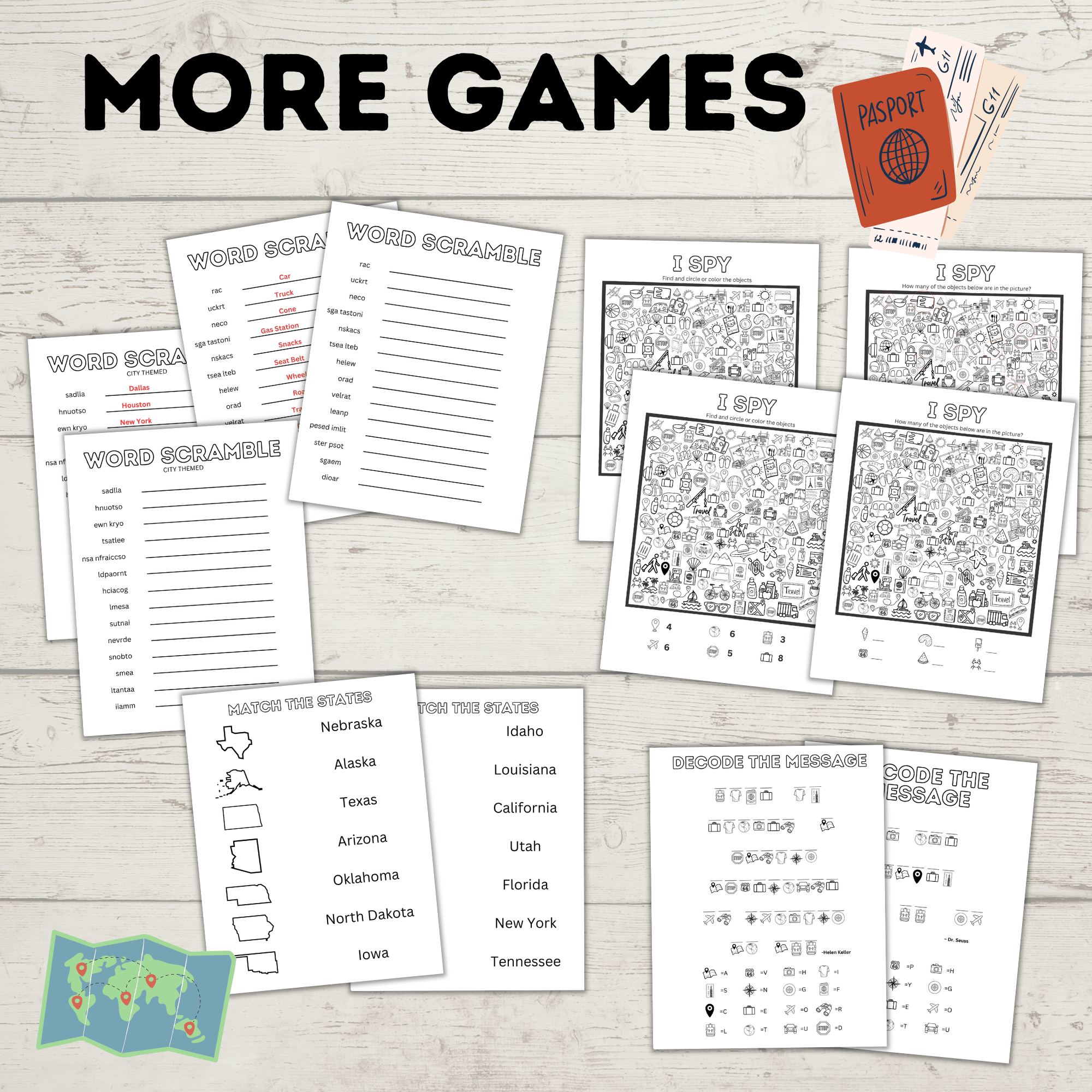 Ultimate Travel Bundle for Kids and Family | Travel Games | Travel Activities | Travel Printables | Family Travel | Kids Games