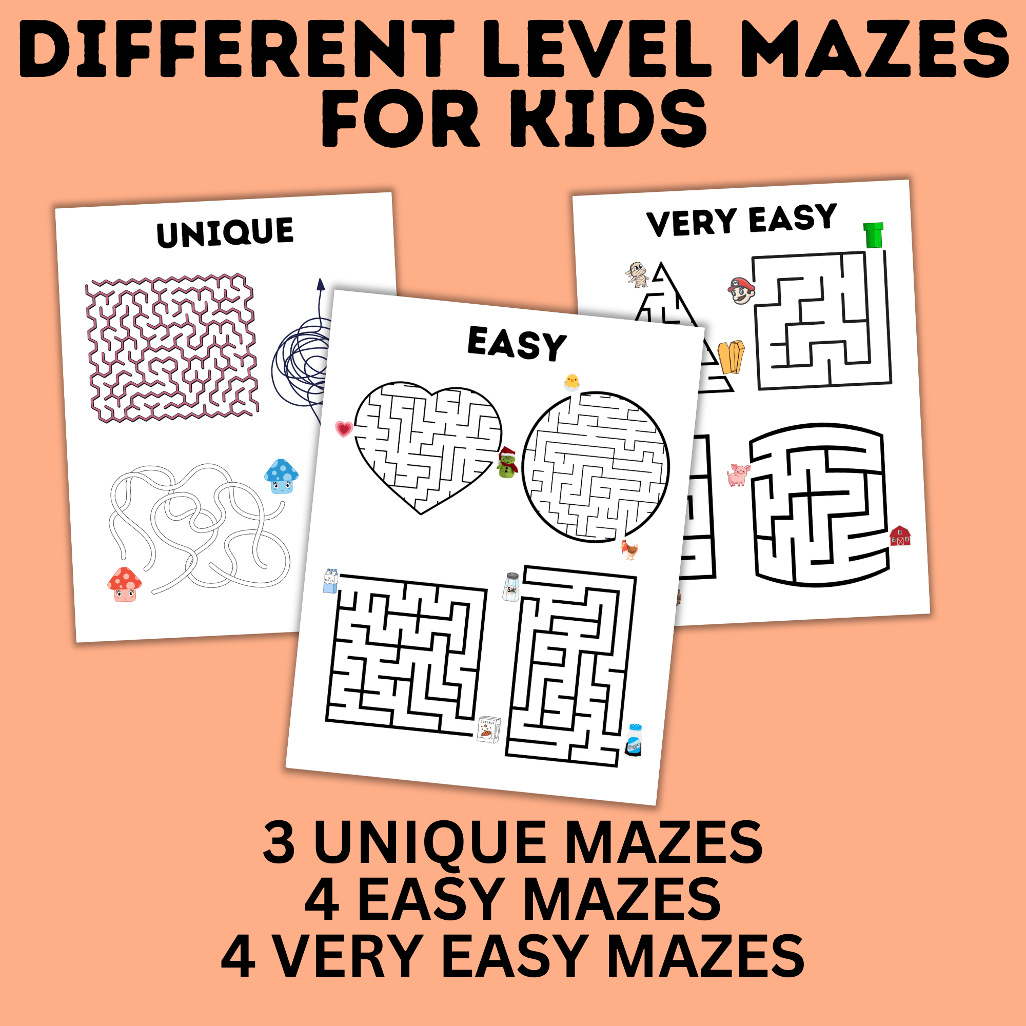 Mazes for Kids for all levels | 23 Mazes