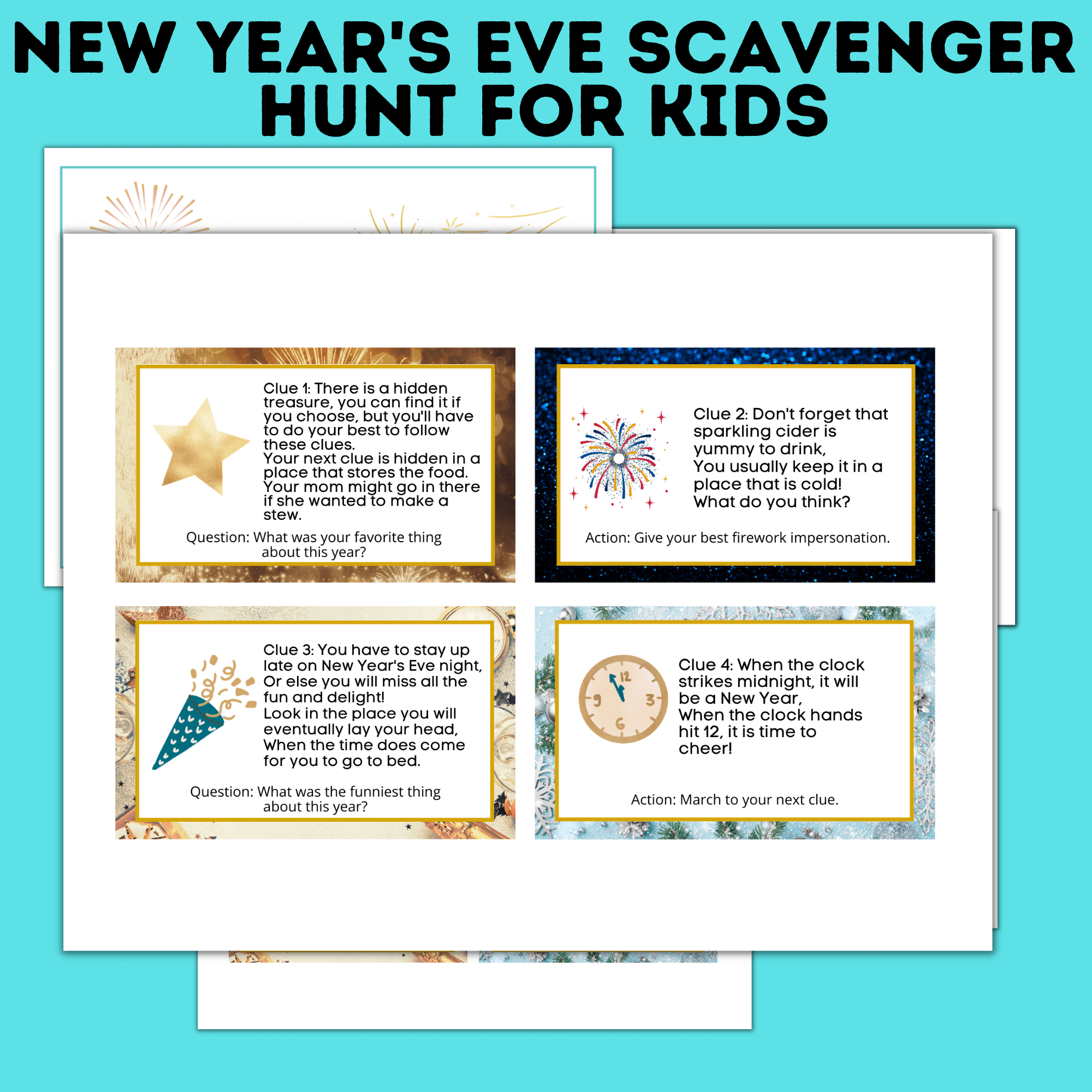 New Year's Eve Scavenger Hunt for Kids and Family