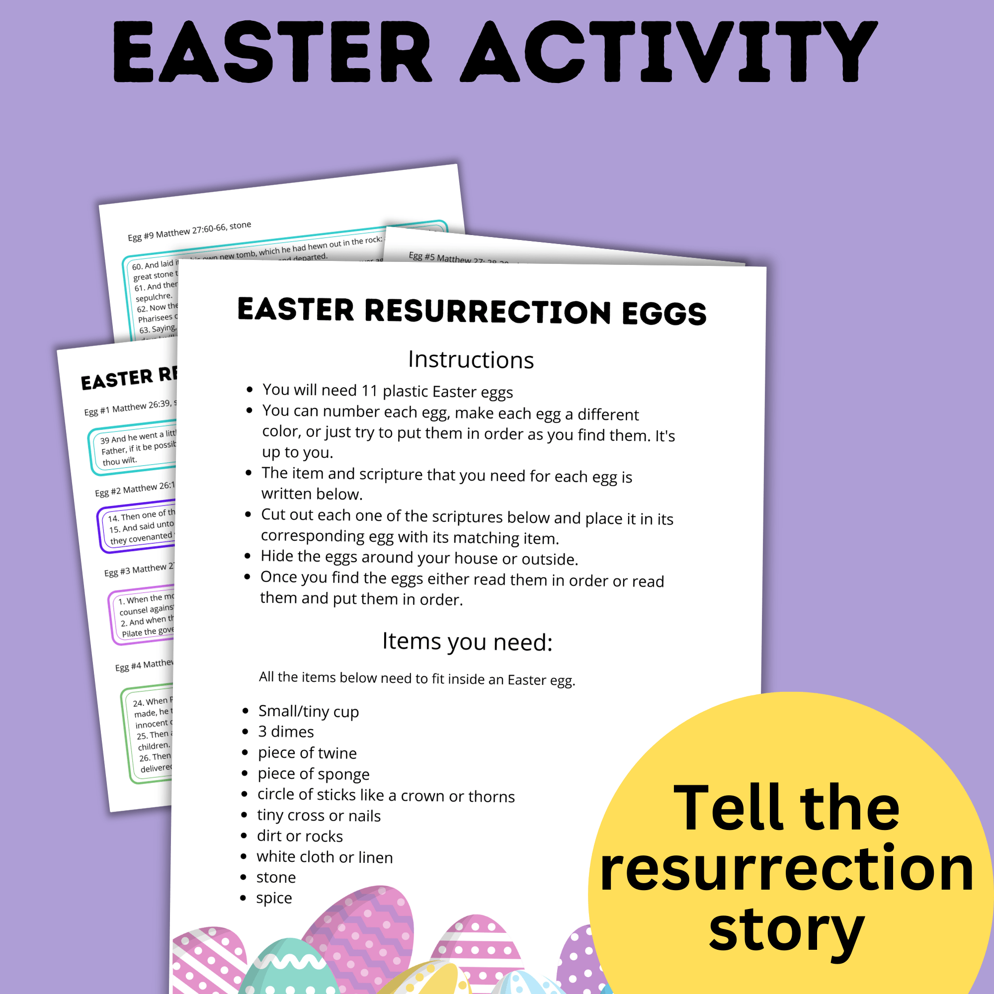 Easter Resurrection Eggs Template and Instructions | Easter Religious Eggs