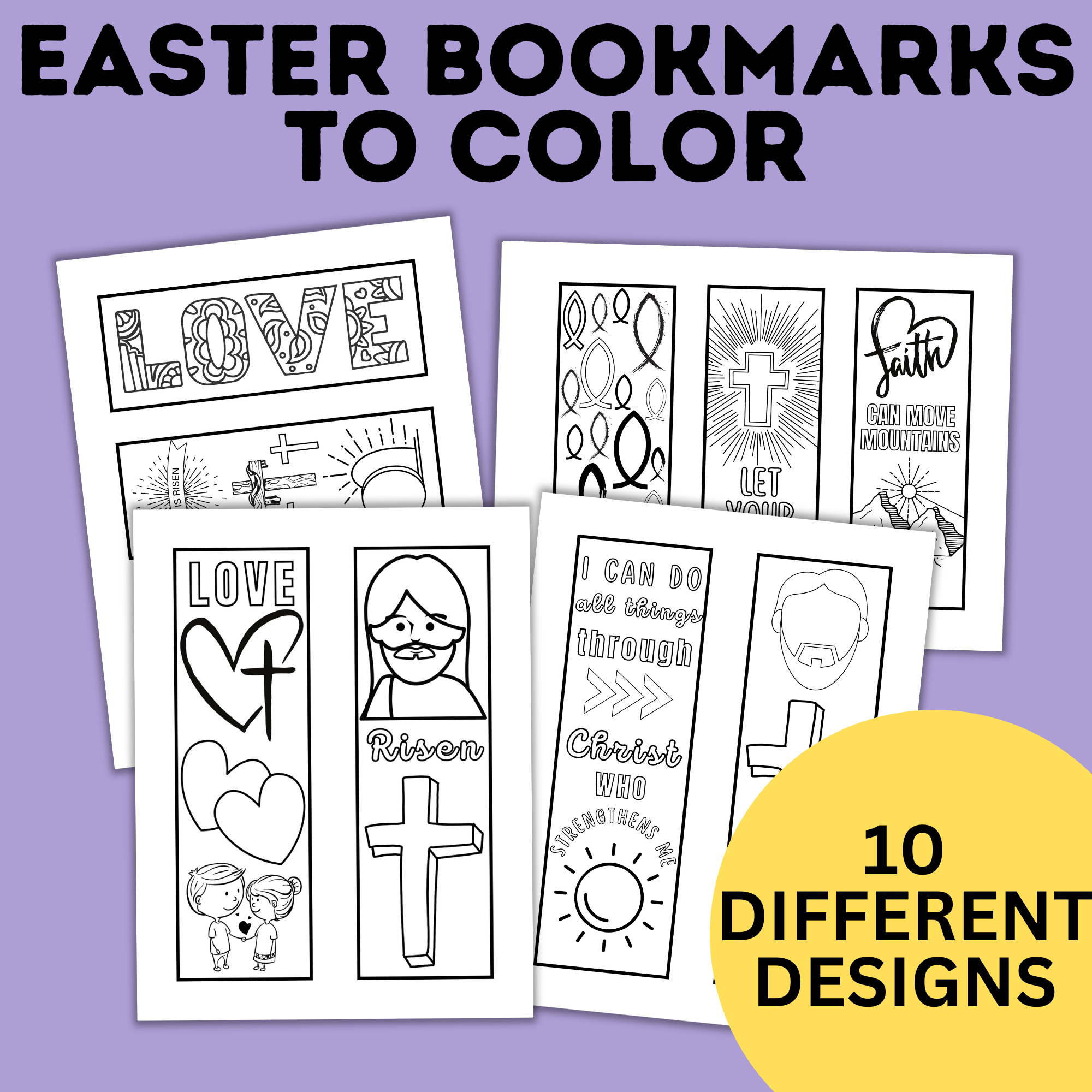 Easter Bookmarks | Kids Bookmarks | Christ Bookmarks | Coloring Pages
