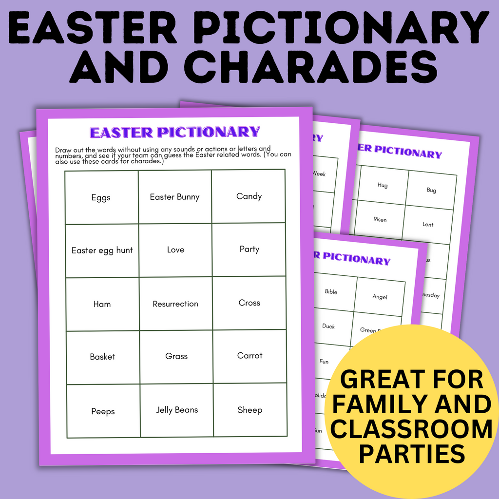 Easter Pictionary | Easter Kid Games | Easter Printables