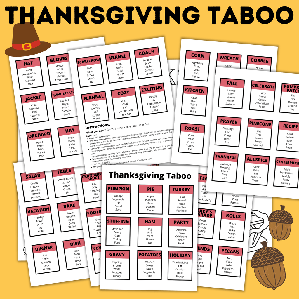 Thanksgiving Taboo for Kids and Family | Kids Games
