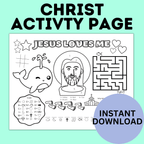 Christ Activity Page for Sunday School for Kids