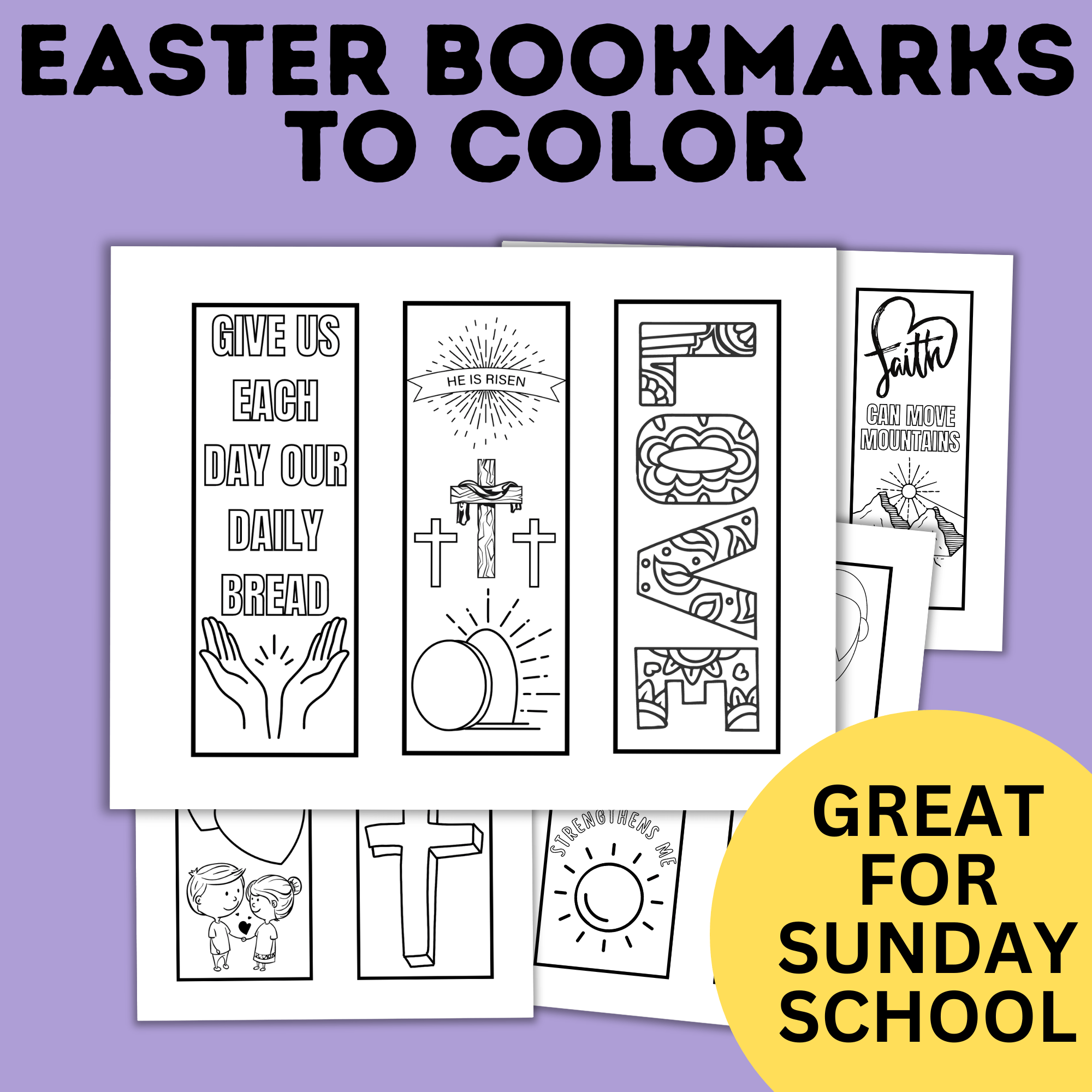 Easter Bookmarks | Kids Bookmarks | Christ Bookmarks | Coloring Pages