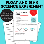 Float and Sink Science Experiment for Kids | Science Activities | STEM Activities | Science Crafts | Learning Activities | Science for Kids