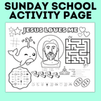 Christ Activity Page for Sunday School for Kids