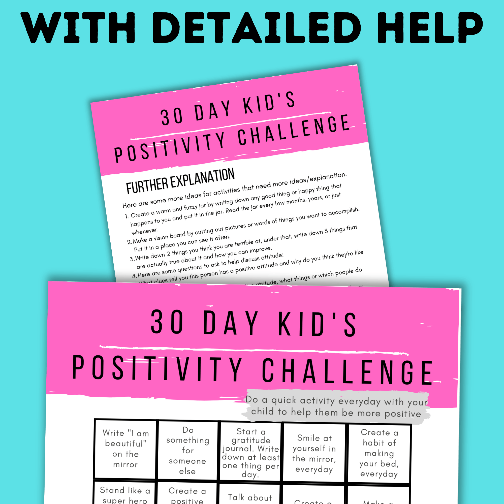 Kids Positive Challenge | 30 Day Challenge for Kids | Kids Activities | Kids Confidence | Kids Motivation | Kids Planner