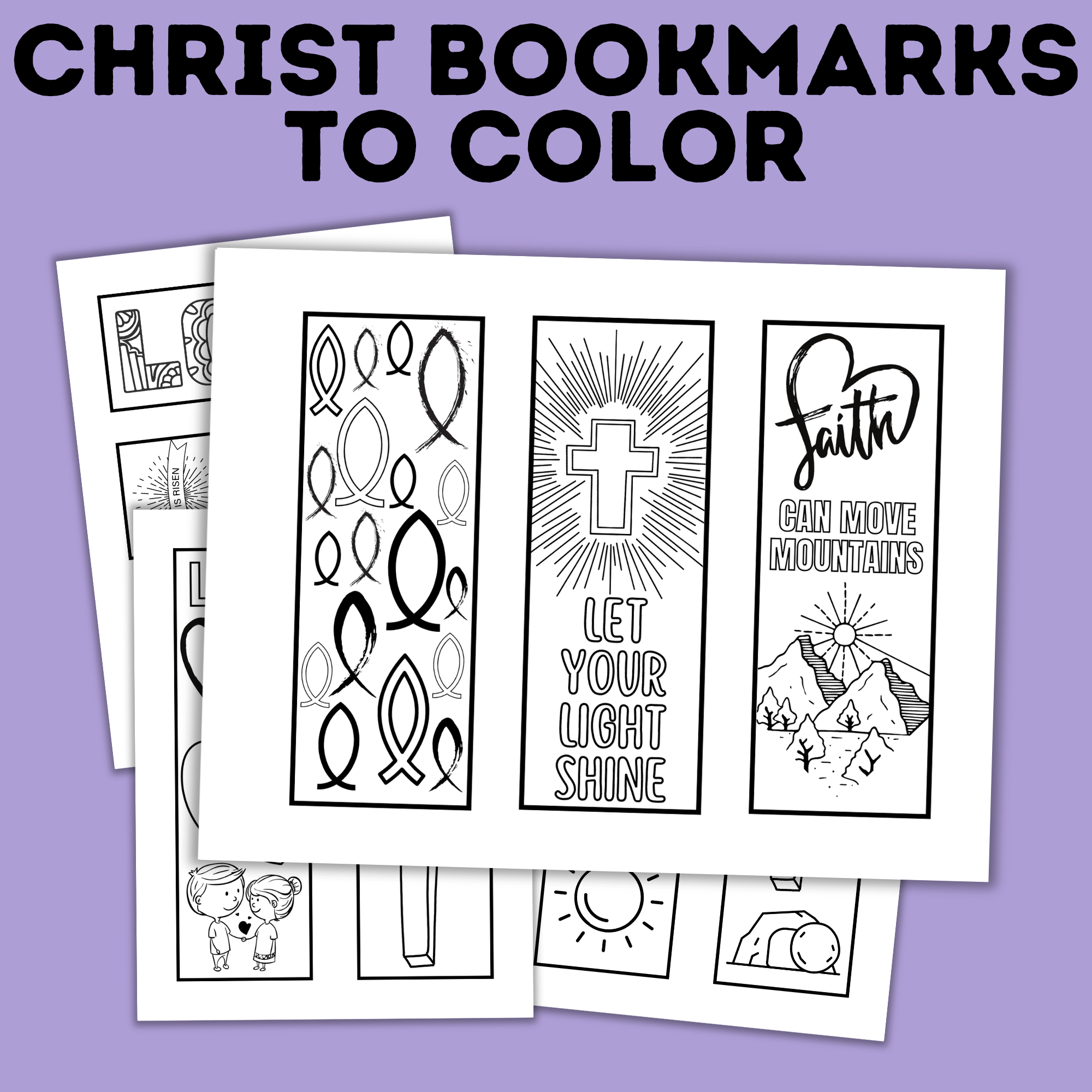 Easter Bookmarks | Kids Bookmarks | Christ Bookmarks | Coloring Pages