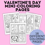 Valentine's Mini Coloring Pages for Kids