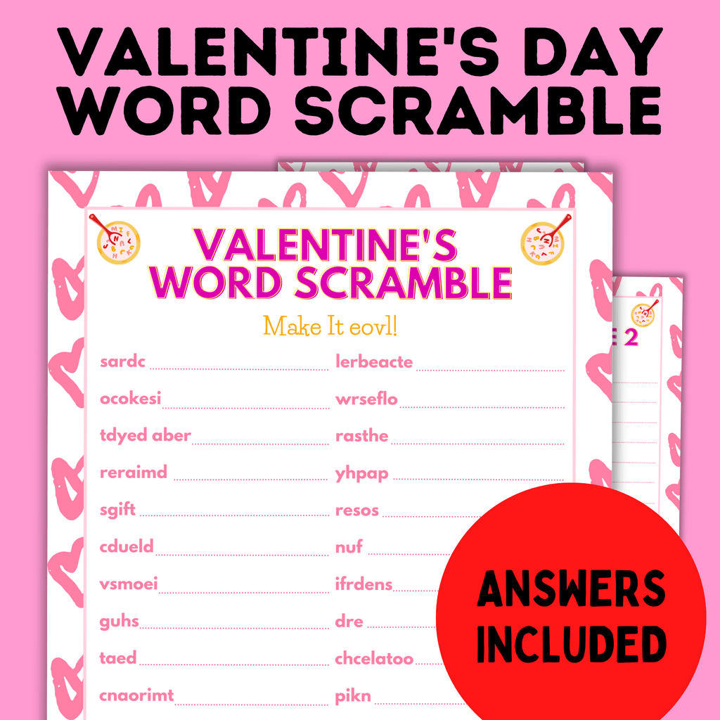 Valentine's Day Word Scramble | Kids Game