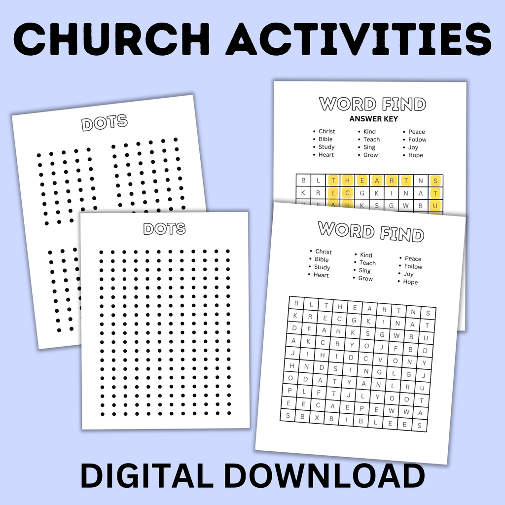 Sunday School Activity Fun Pack | Sunday School Printables | Church Activities