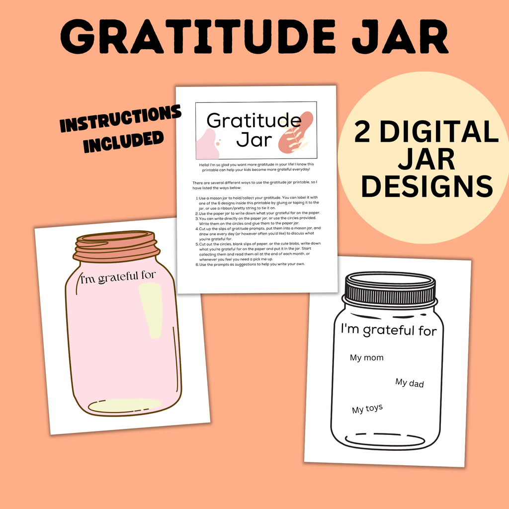 Gratitude Jar for Kids | Thankful Jar | Gratitude Activities