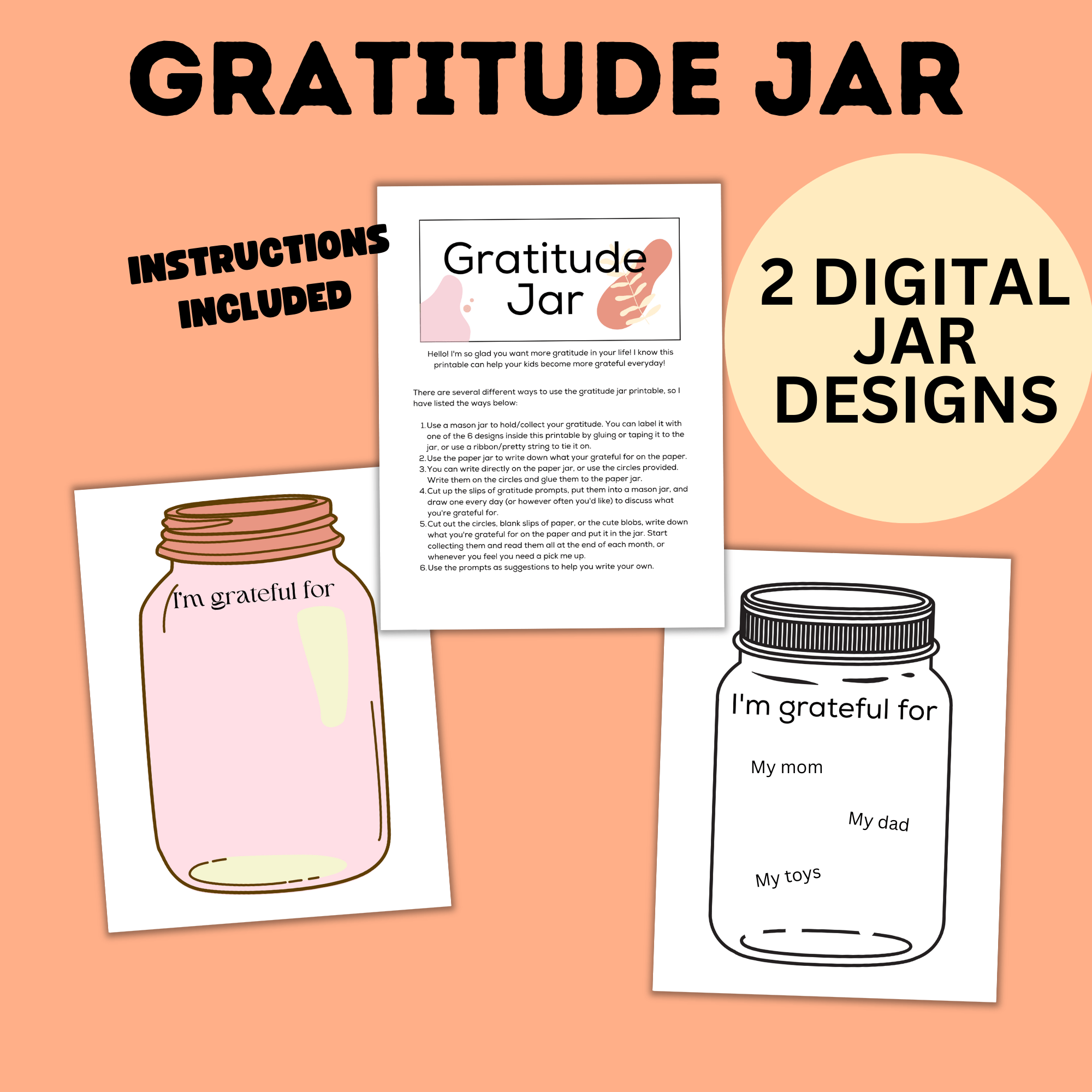Gratitude Jar for Kids | Thankful Jar | Gratitude Activities