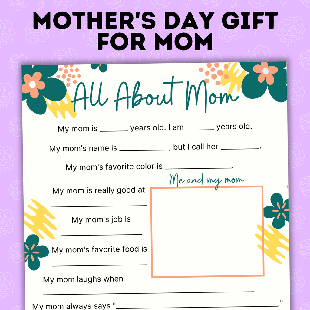 Mother's Day Questionnaire | Mother's Day Gift | Gift Ideas for Moms