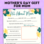 Mother's Day Questionnaire | Mother's Day Gift | Gift Ideas for Moms