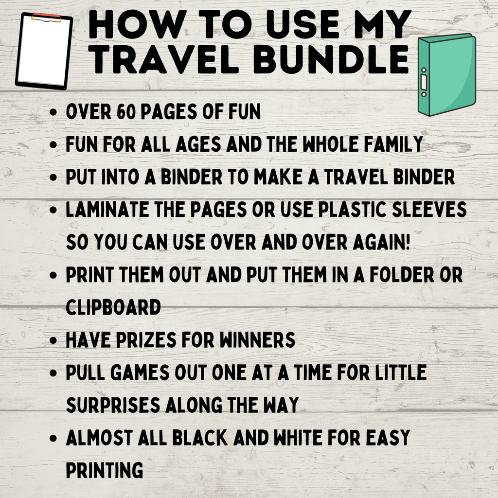 Ultimate Travel Bundle for Kids and Family | Travel Games | Travel Activities | Travel Printables | Family Travel | Kids Games