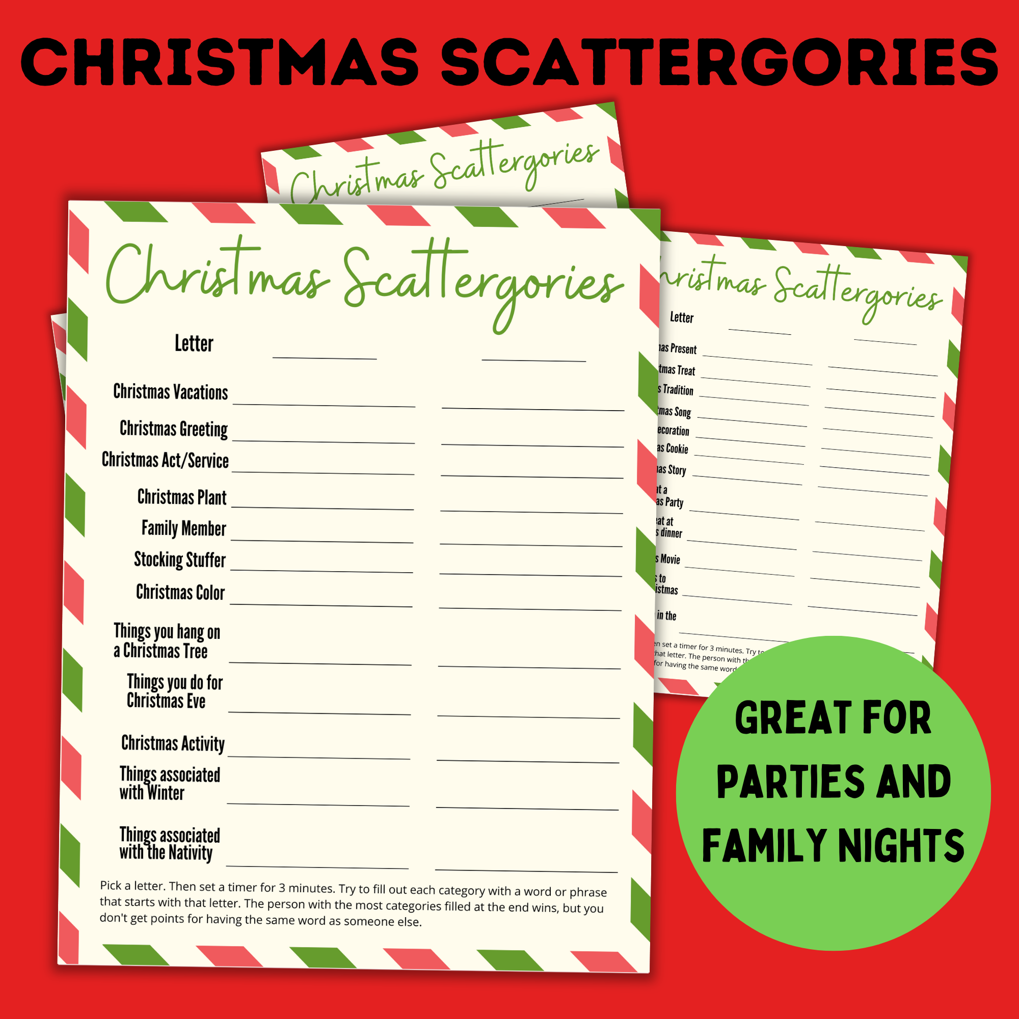 Christmas Scattergories | Christmas Game for Kids | Kids Games