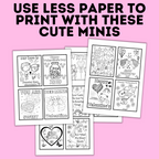 Valentine's Mini Coloring Pages for Kids