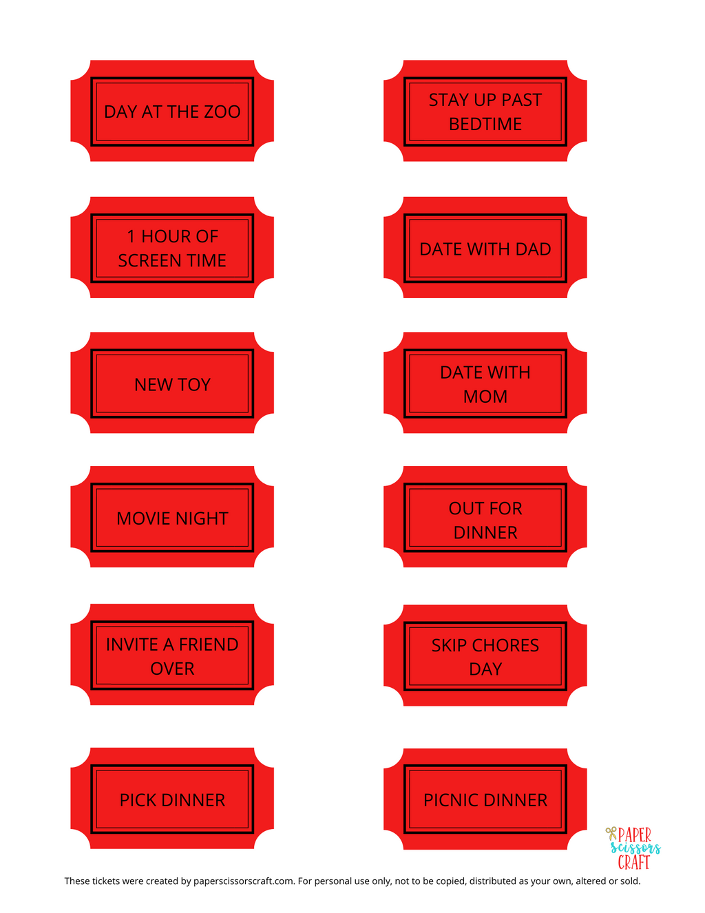 FREE Kids Prize Tickets