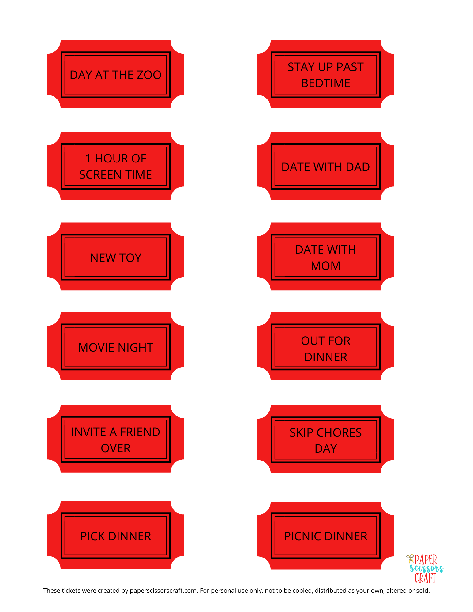 FREE Kids Prize Tickets