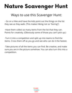 FREE Nature Scavenger Hunt with Pictures