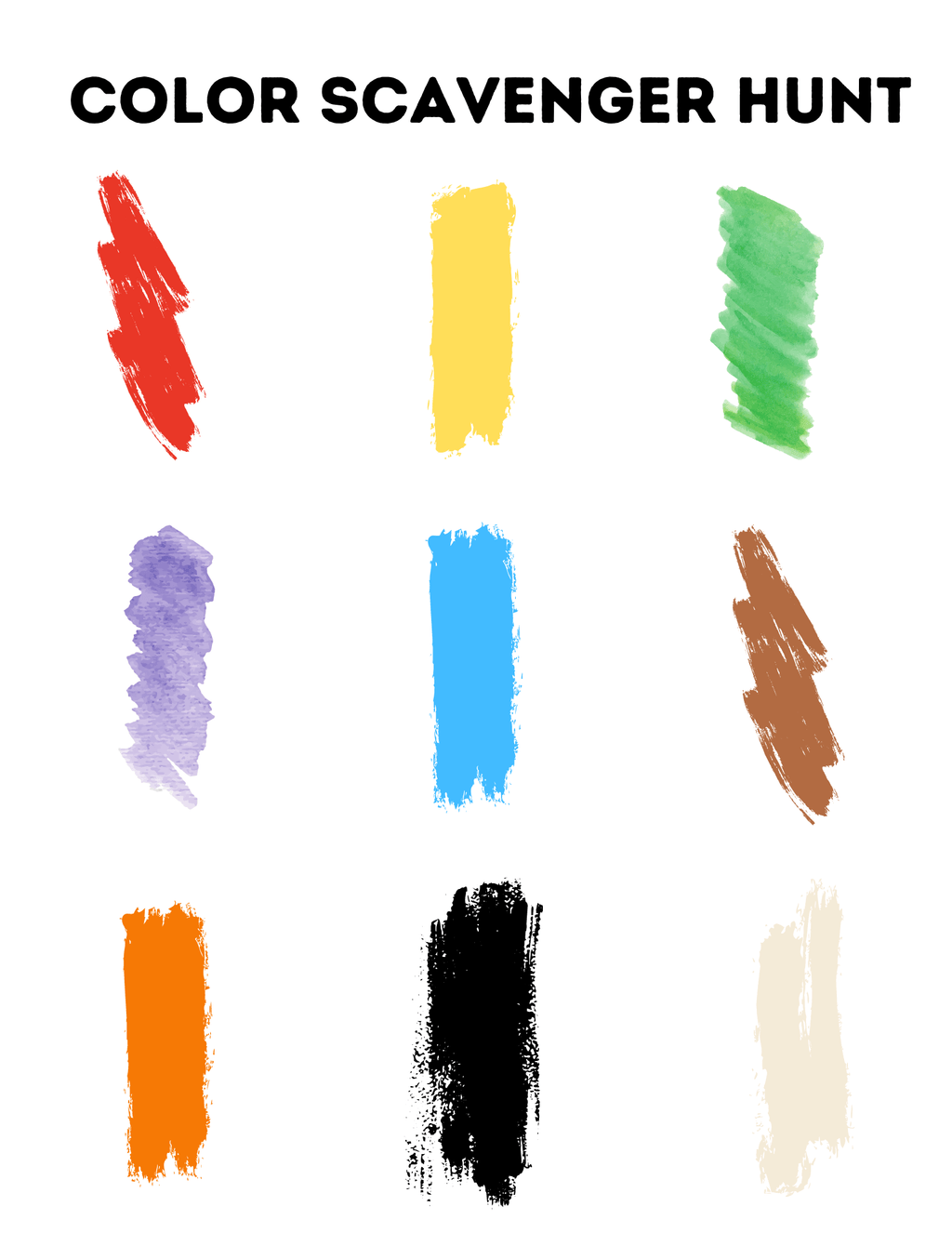 Color Scavenger Hunt for Kids