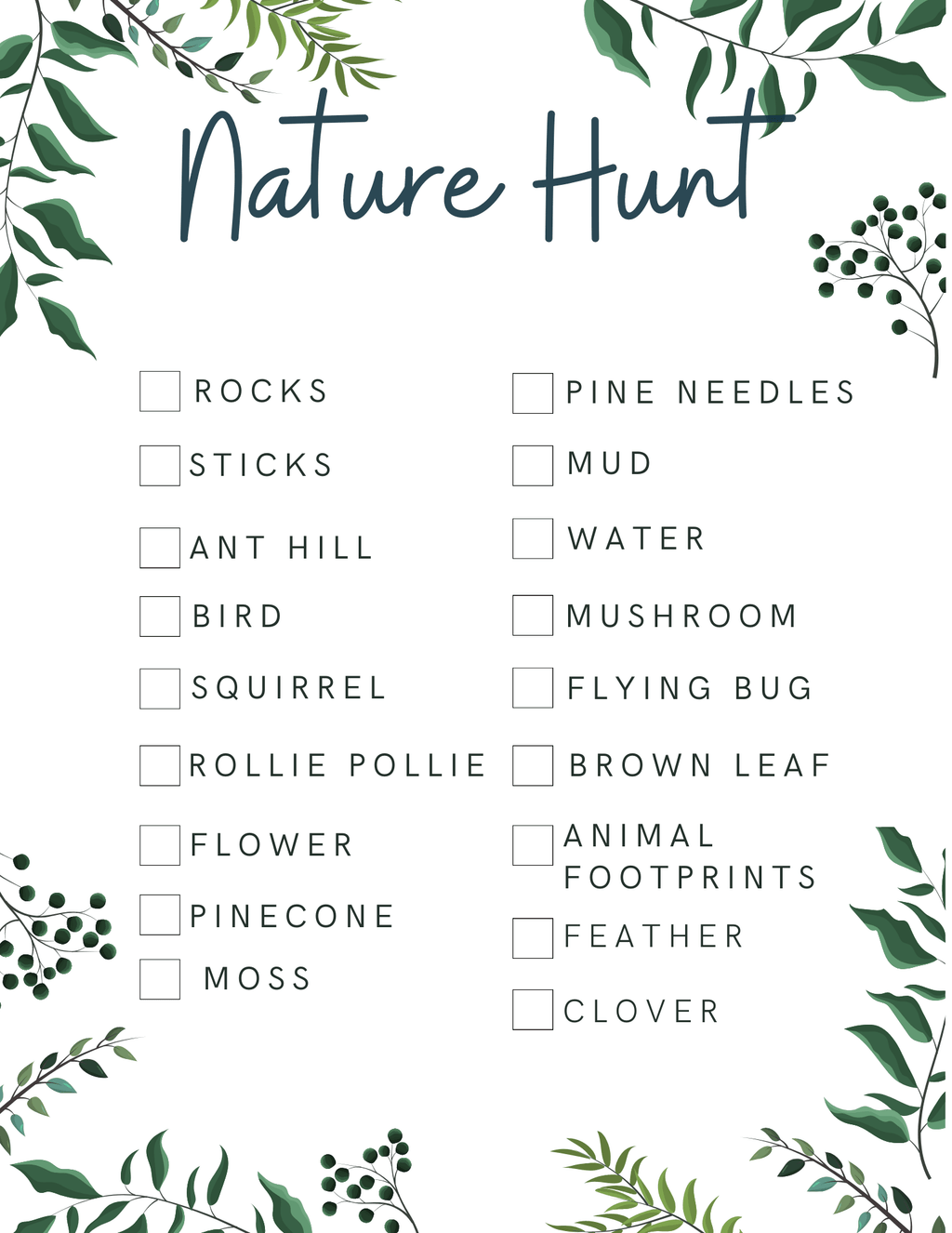 Nature Scavenger Hunt for (older-ish) Kids