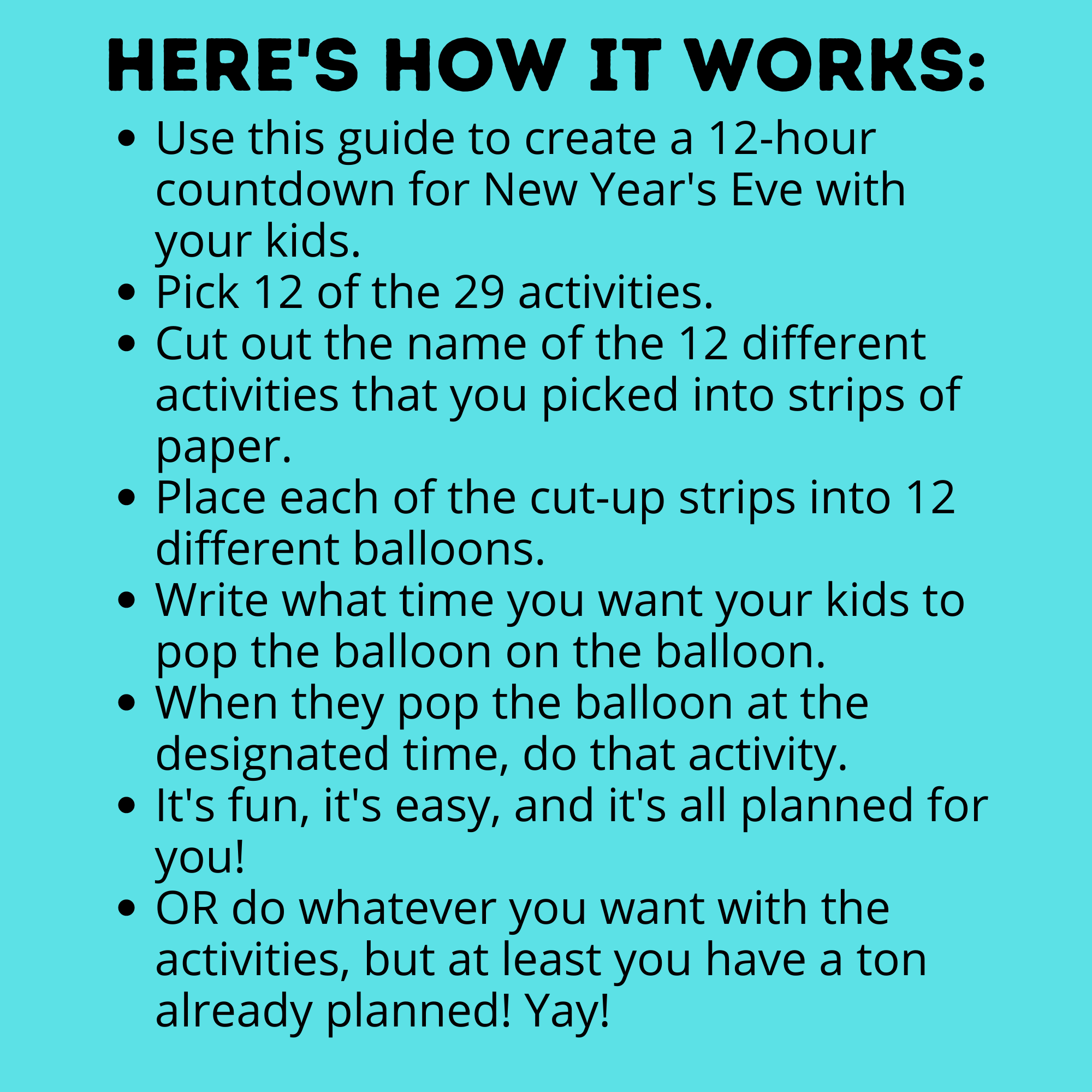 New Year's Eve 12-Hour Countdown Activity for Kids | NYE Games | Kids Games | NYE Printables