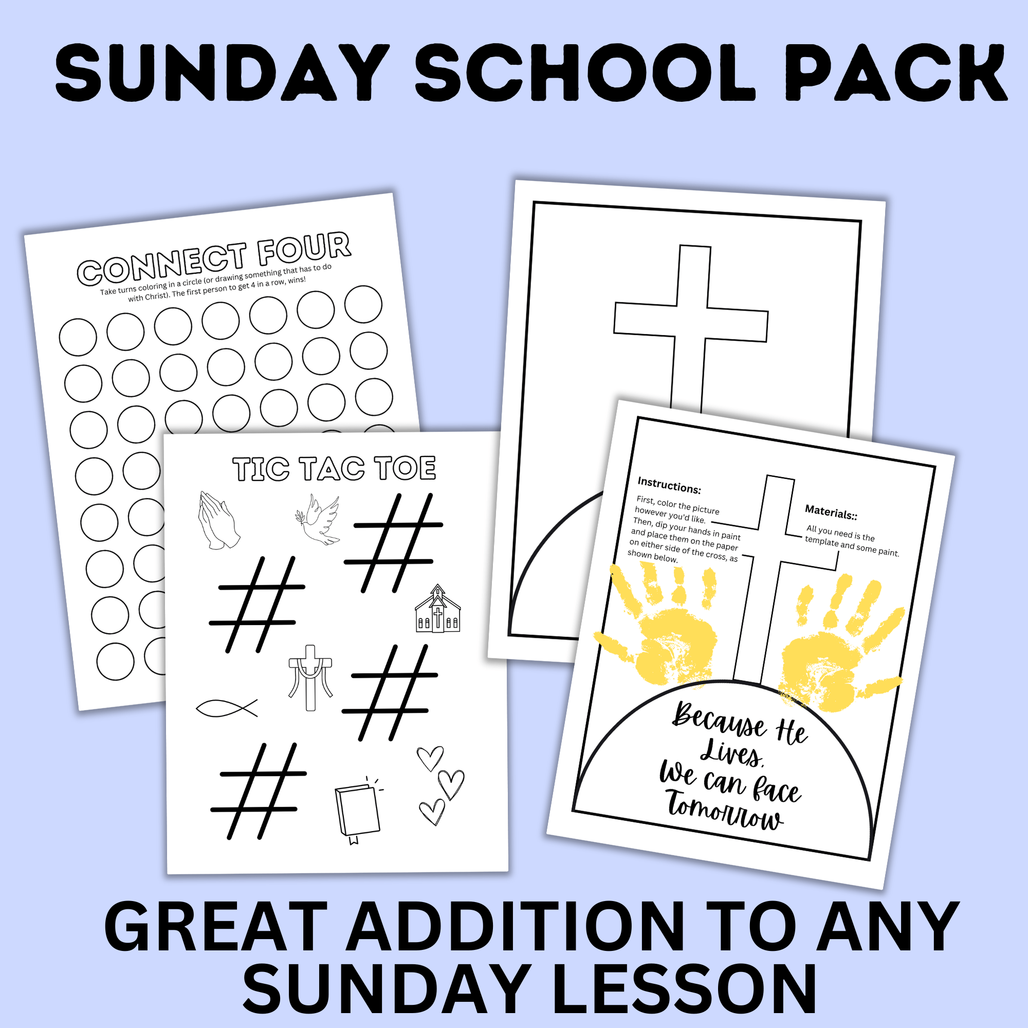 Sunday School Activity Fun Pack | Sunday School Printables | Church Activities