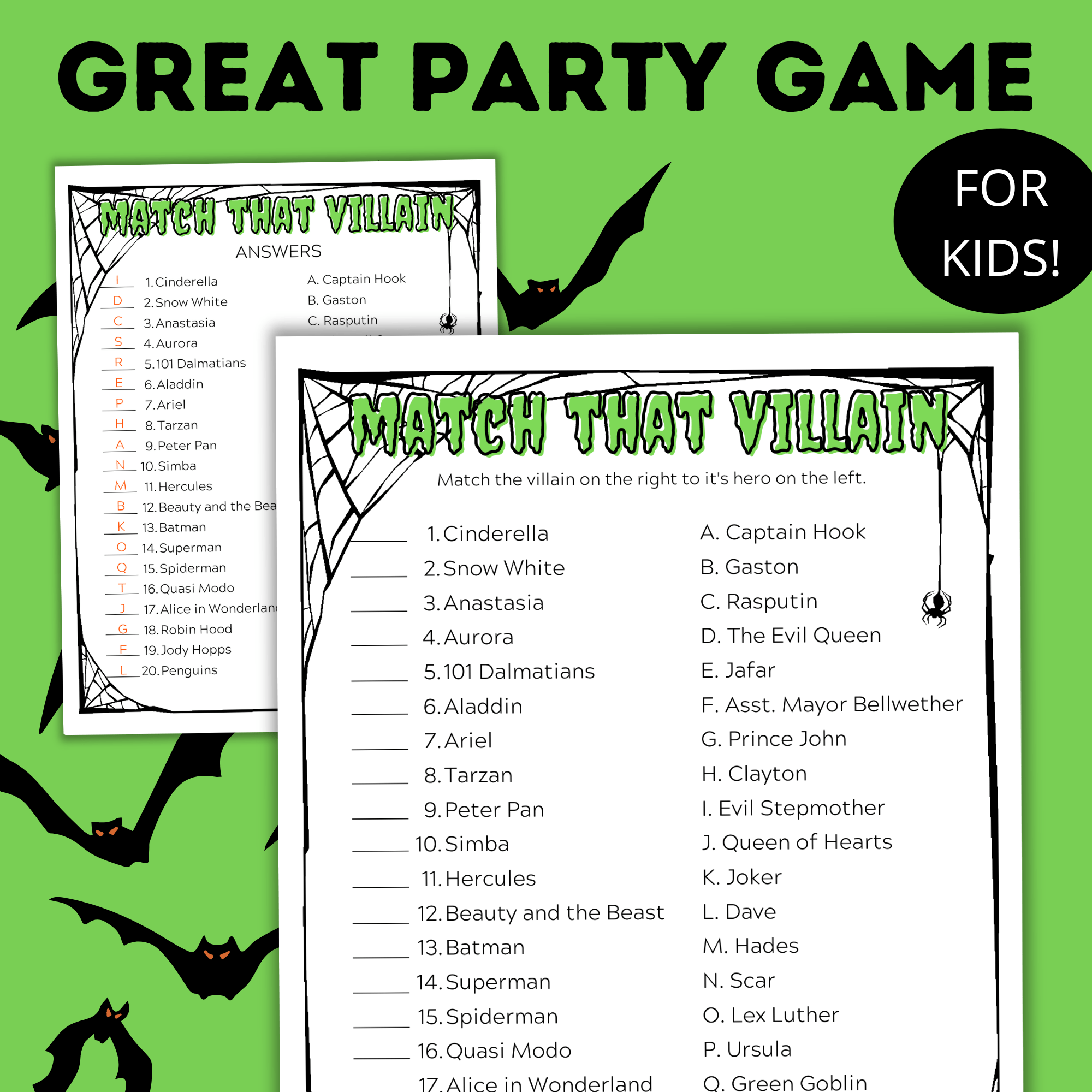 Halloween Match that Villain | Halloween Party Games