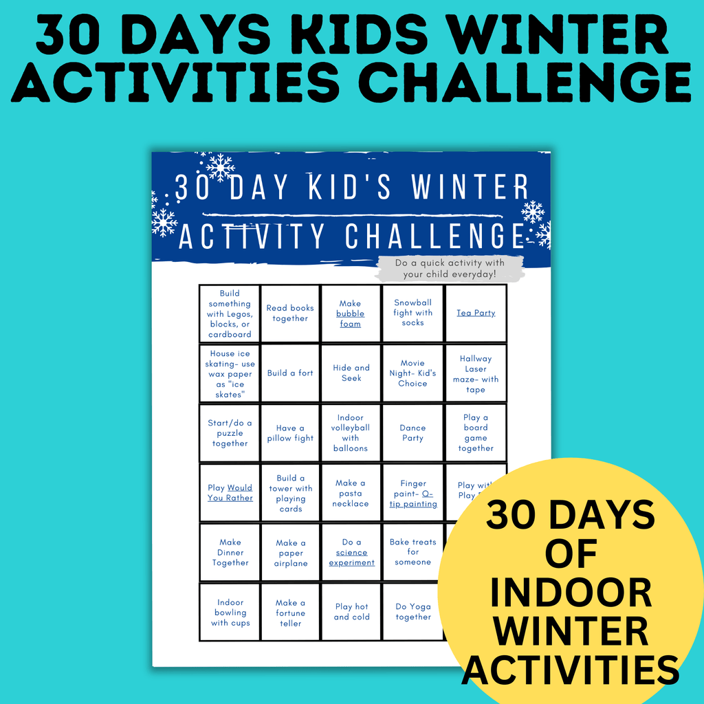 30 Days of Winter Activities for Kids | Winter Challenge | Winter Activities | Indoor Activities