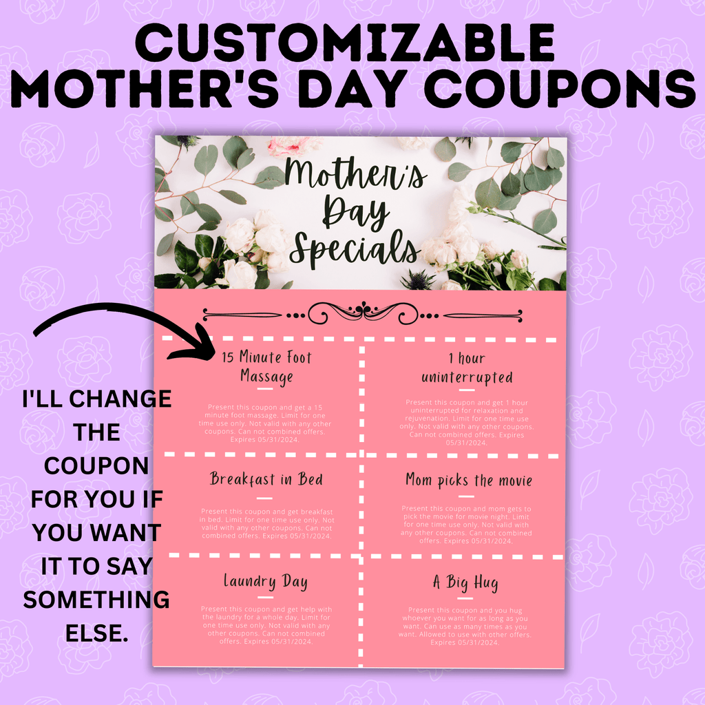 Customizable Mother's Day Coupons