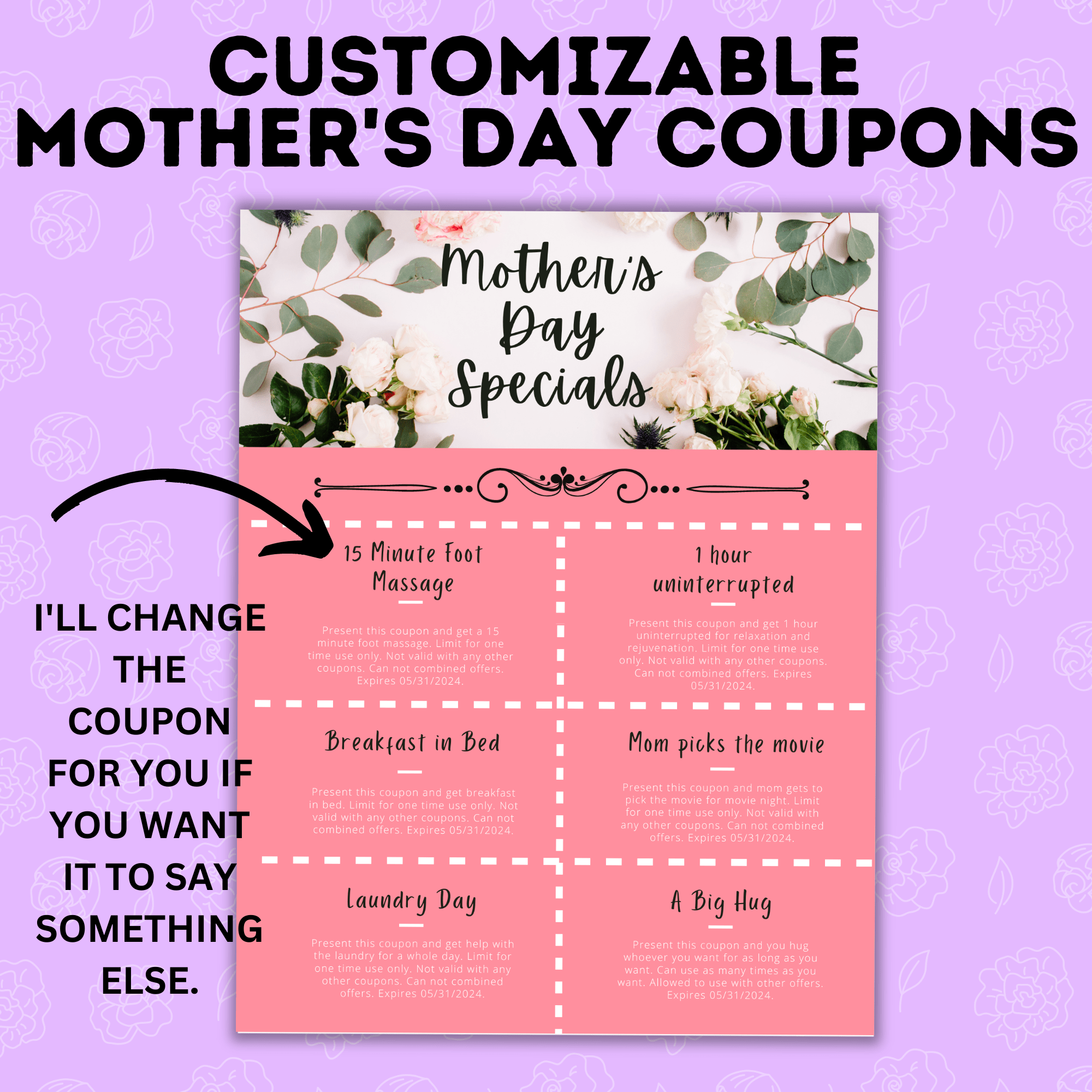 Customizable Mother's Day Coupons