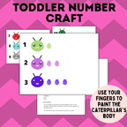 Caterpillar Finger Paint Numbers Template