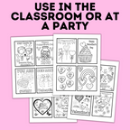 Valentine's Mini Coloring Pages for Kids