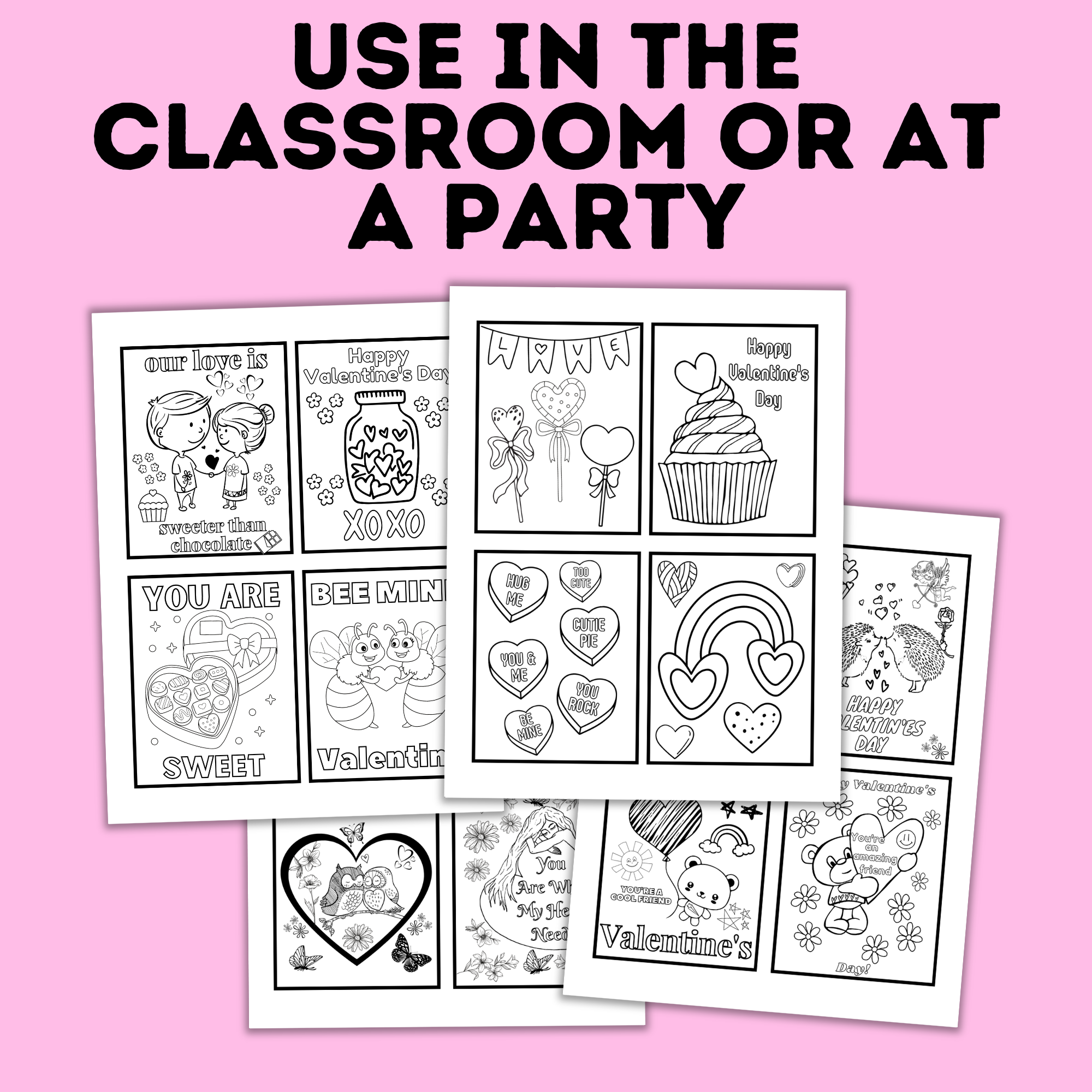 Valentine's Mini Coloring Pages for Kids