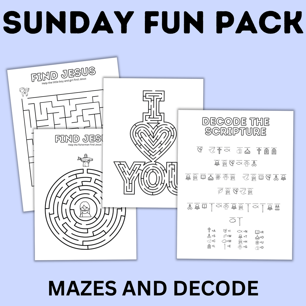 Sunday School Activity Fun Pack | Sunday School Printables | Church Activities