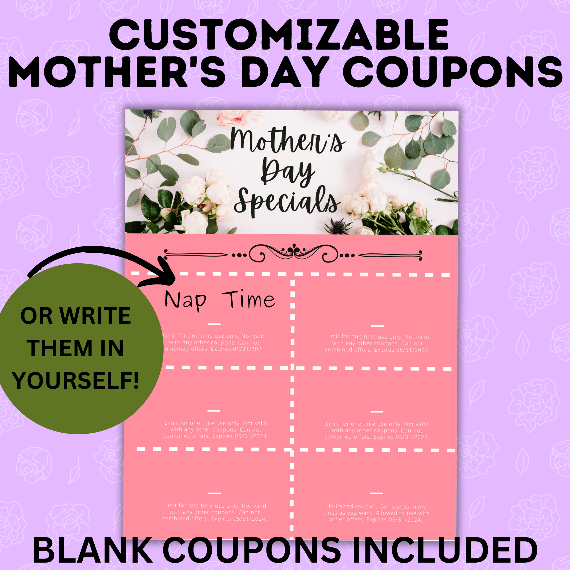 Customizable Mother's Day Coupons