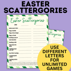 Easter Scattergories Game for Kids and Families