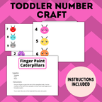 Caterpillar Finger Paint Numbers Template