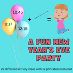New Year's Eve 12-Hour Countdown Activity for Kids | NYE Games | Kids Games | NYE Printables