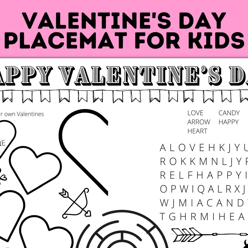 Valentine's Day Party Place Mat for Kids
