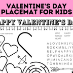 Valentine's Day Party Place Mat for Kids