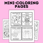 Valentine's Mini Coloring Pages for Kids