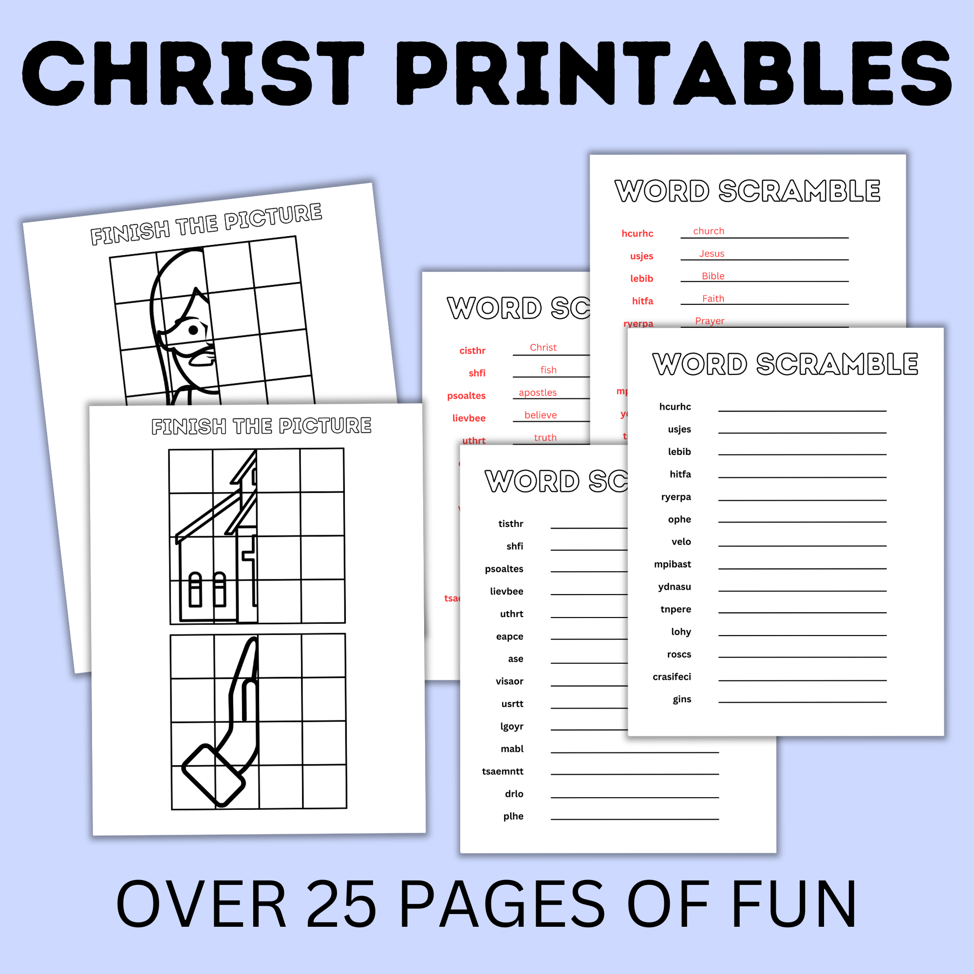 Sunday School Activity Fun Pack | Sunday School Printables | Church Activities