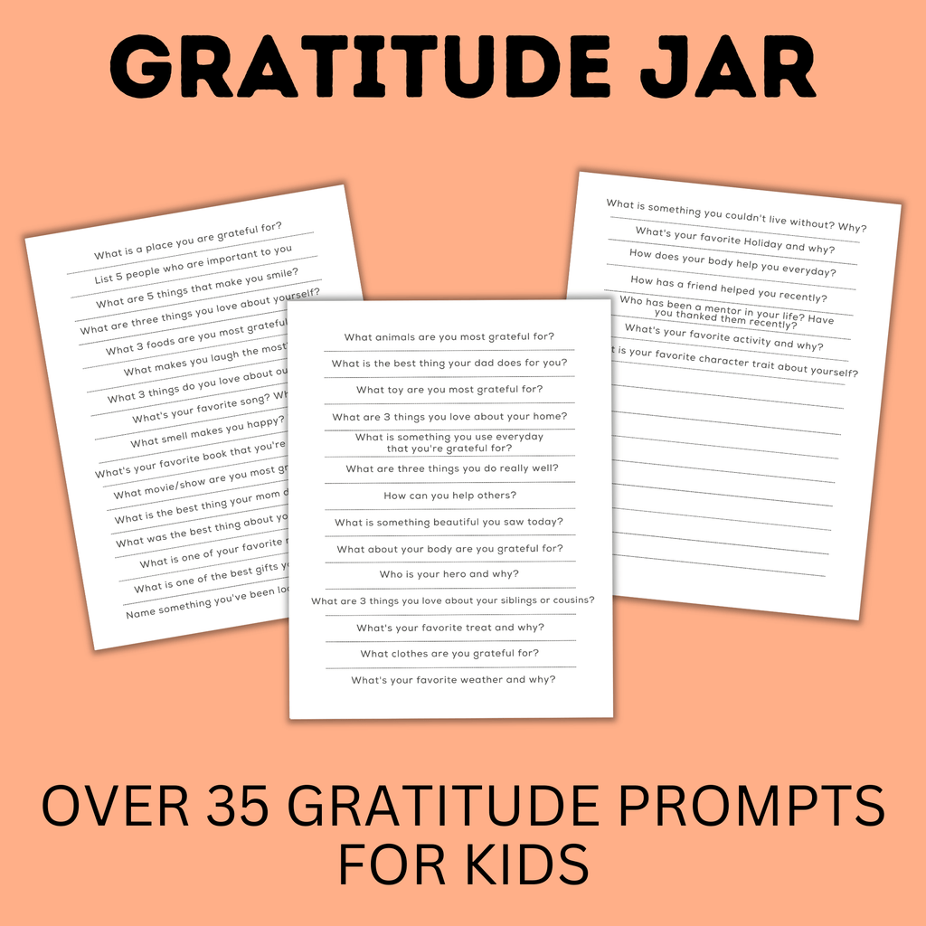 Gratitude Jar for Kids | Thankful Jar | Gratitude Activities