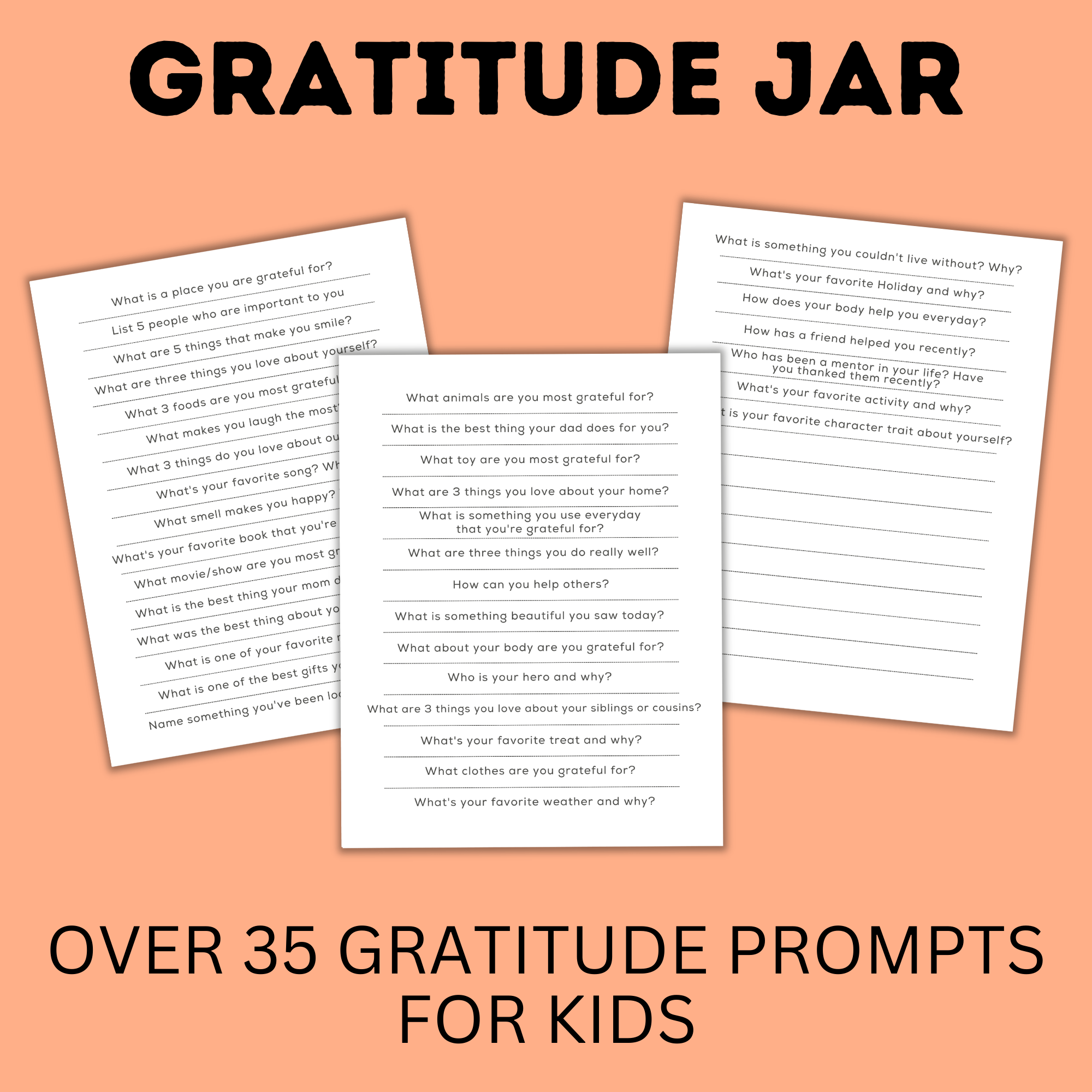 Gratitude Jar for Kids | Thankful Jar | Gratitude Activities