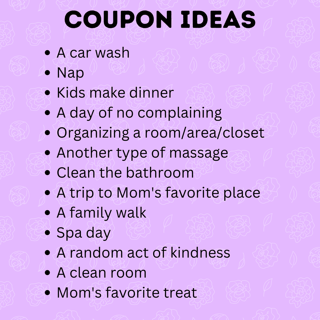 Customizable Mother's Day Coupons